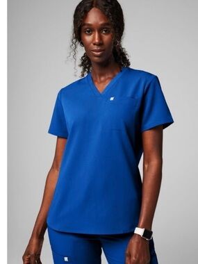 Fabletics Vital 1-Pocket Royal Blue Scrub Top